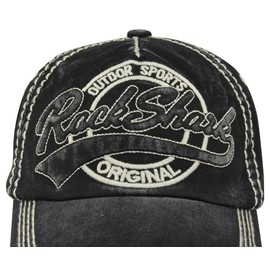 MINAKOLIFE Men Vintage Rock Shark Washed Baseball Cap Hat (Black)