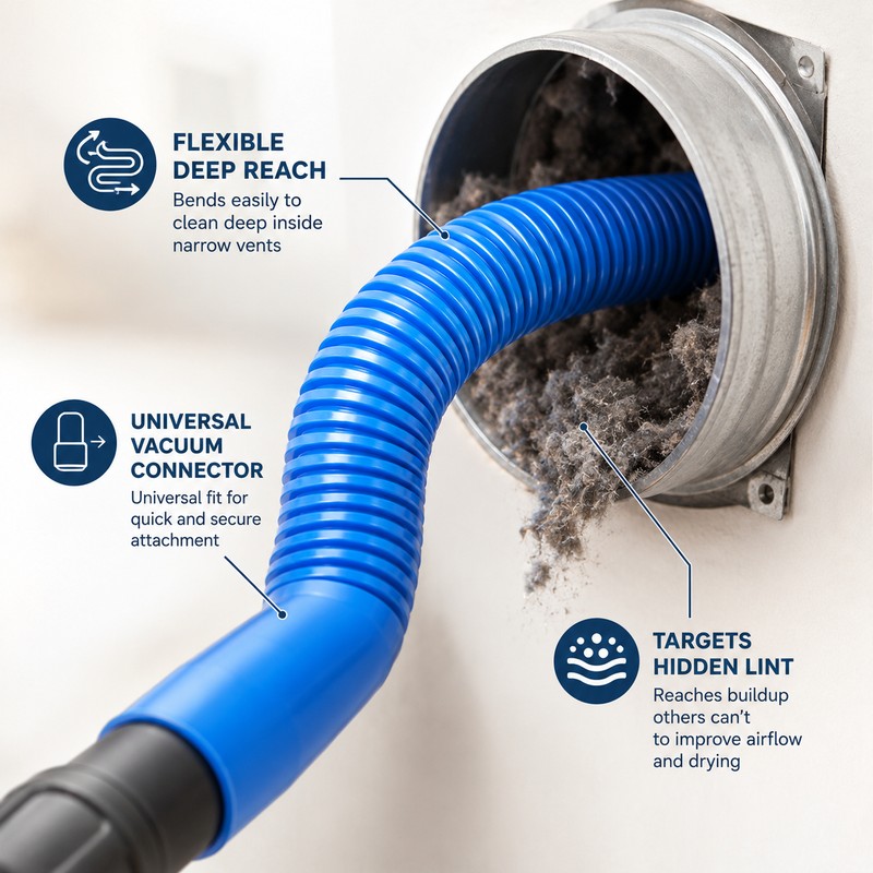Dryer Vent Cleaner Hose Attachment for Home Maintenance – Flexible