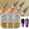 6 Grids Gold Silver Punk Bullet Rivet Nail Charm,3D Gothic