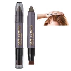 MIELIKKI Root Touch Up Stick, Temporary Root Touch Up Hair Concealer, Instant Root Cover Up for Hair Coverage, Hair Shading Sponge Pen, Hairline Powder Stick, Gray Brown
