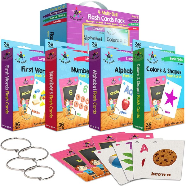 Star Right Words Toddler Flash Cards Set of 4 -