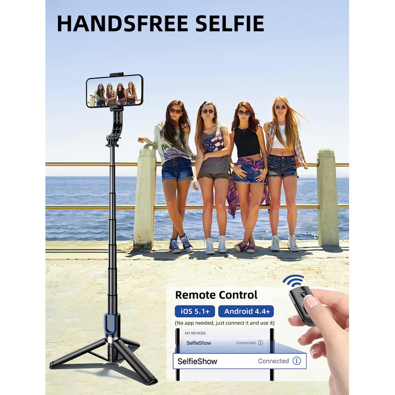 41'' Selfie Stick Tripod, Extendable Portable 4 in 1 Aluminum