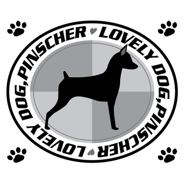 Size M: Woodman MK-2 Dog Sticker Lovely Dog Pinscher Silhouette