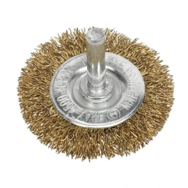 Sealey Crimped Flat Wire Brush Ø50mm with 6mm Shaft - SFB50