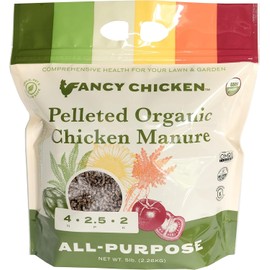 Fancy Chicken All-Purpose Manure - 5lbs Pelleted Dried Organic Chicken Manure | All-Natural Plant Food | Ideal for Vegetables Plants Fruits Trees Lawn Gardening & Farming | USDA Organic