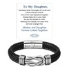 Mother and Daughter Forever Linked Together Braided Leather Bracelet, Inspirational