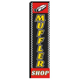 Muffler Shop Business Advertising Rectangle Feather Banner Swooper Flag for Business, 3x12ft Replacement Square Flag Only