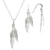 LES POULETTES BIJOUX - Set 925 Silver Feather Necklace and