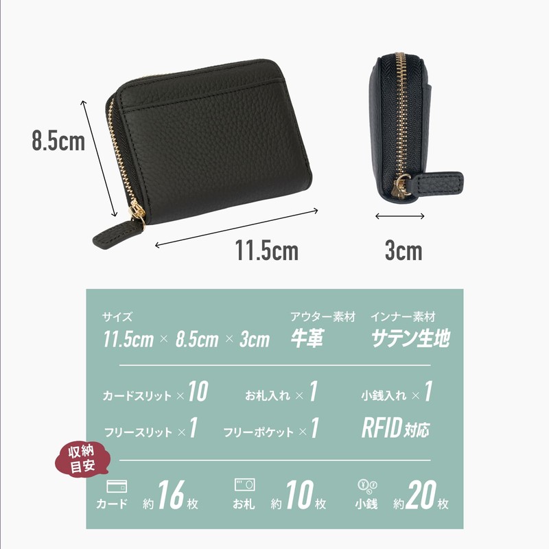 EpicGreen Zig-Zag Card Case Mini Wallet, Skimming Protection, No-Fold Bills,