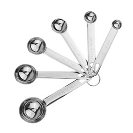 6-Piece Measuring Spoon Set, Stainless Steel, Teaspoon Measuring Spoon, Measuring Spoon, Gram, Measuring Spoons for Baking and Cooking (1/8 Tsp to 1 Tbls)