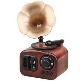 Vintage Phonograph Shaped Music Box Innovative Exquisite Desktop Home Decoration