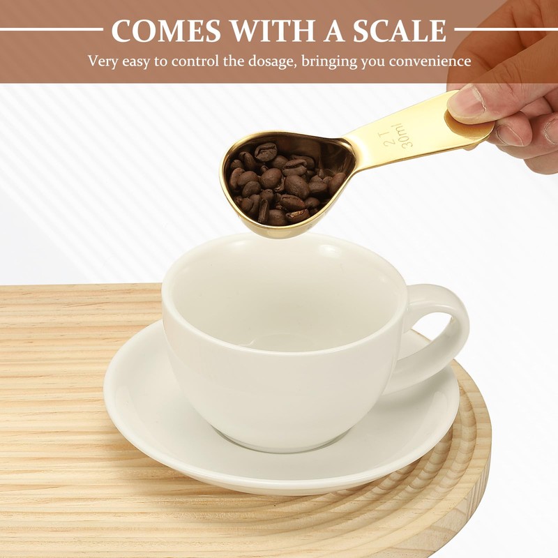 sourcing map 2Pcs Stainless Steel Coffee Scoop, 30ml Short Handle