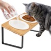 Sunhoo Ceramic Elevated Cat Bowls Raised Puppy Dishes for Food