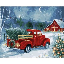 Eiazuiks Paint by Number for Adults. Christmas Paint by Numbers for Adults Beginner Drawing Paintwork with 3 Paintbrushes Paint Canvas Oil Painting Christmas Tree 16” x 20”