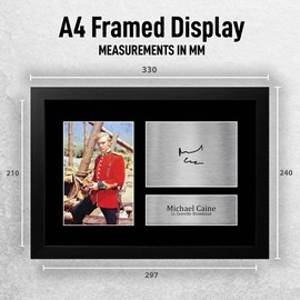 HWC Trading FR A4 Michael Caine Zulu Gifts Printed Signed Autograph Picture for Movie Memorabilia Fans - A4 Framed