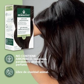 HERBATINT, Coloración Permanente para Cabello en Gel - color CASTAÑO OSCURO 3N - 170 ml - Sin Amoníaco - 100% Cobertura de Canas - para Pieles Sensibles - con 8 Extractos Naturales BIO - Pack 2 pzas