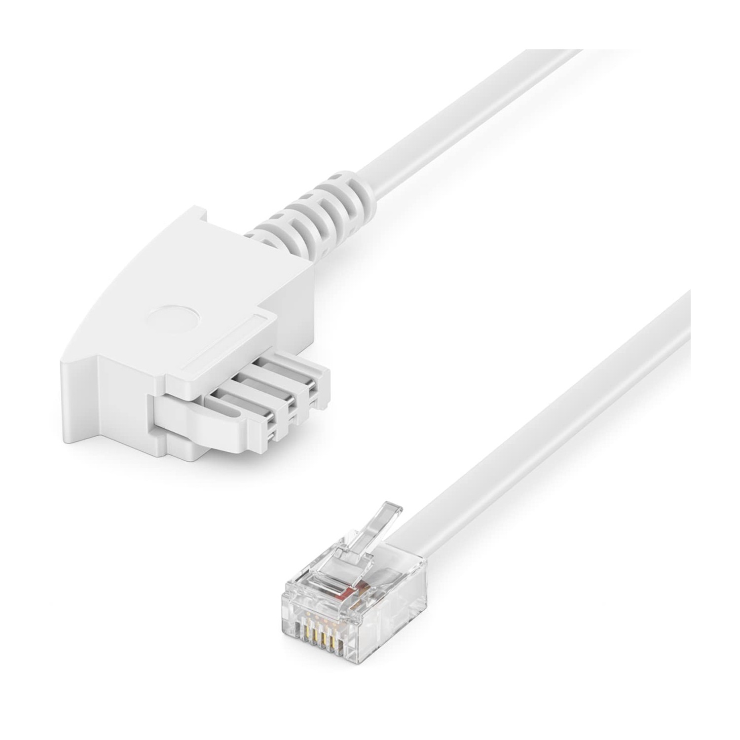 deleyCON 6 m Telephone Cable, TAE-F Plug to RJ11 Plug, Int. Standard ...