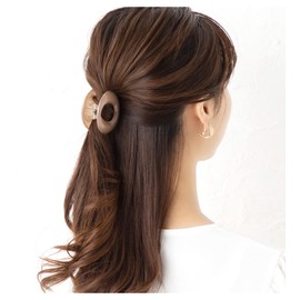 Jewel VOX Hair Clip Bangs Clip Hair Accessory Women's Oval Clear Fashionable Adult (Brown)