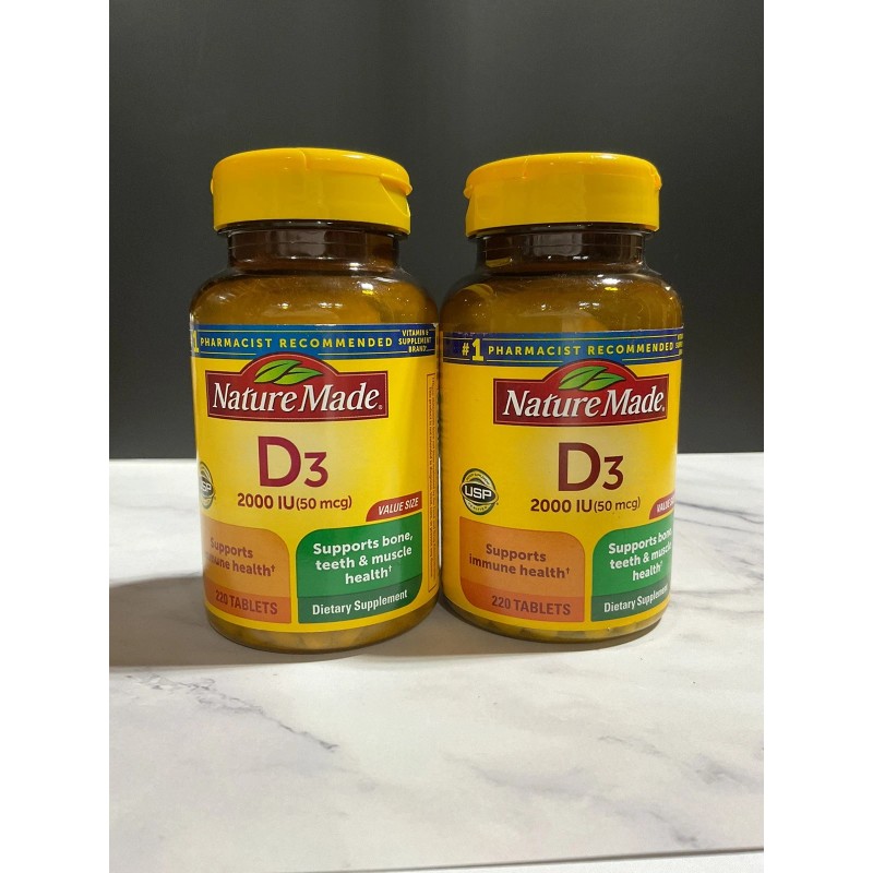 3 PACK Nature Made Vitamin D3 - 2000 IU (50mcg)