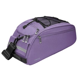 MOSISO Bike Rack Bag, Waterproof Bicycle Trunk Pannier Rear Seat Pouch Cycling Bike Carrier Backseat Storage Luggage Saddle Shoulder Bag, Purple