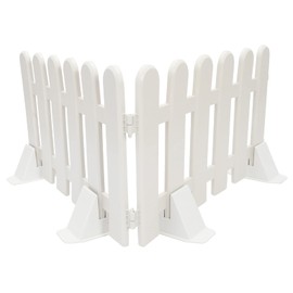 Yardenfun 2 Pcs Plastic Garden Fence with Base Small Fence for Courtyards Gardens and Animal Barriers Decorative Picket Style Edging for Landscape and Pathways