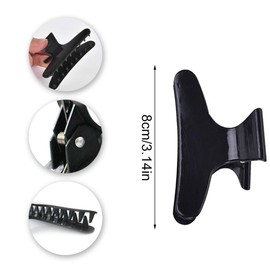 LuLiyLdJ 10 Pack Butterfly Hair Clips Plastic Black and White Hair Barrette Barrette Hair Salon Haircut Aid Clip