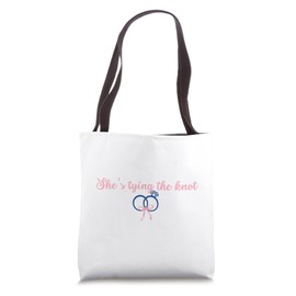 She's tying the knot Bridal Shower Coquette Bow Bachelorette Tote Bag
