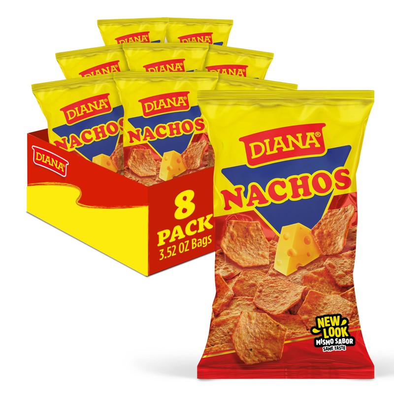 Diana Nachos Cheese-Flavored Tortilla Chips, 3.52 Oz (Pack of 8)