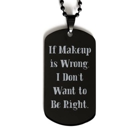 Mother's Day Unique Gifts for Friends, Funny Gifts from Women, Engraved Makeup Dog Tag Necklace, for Makeup Lovers