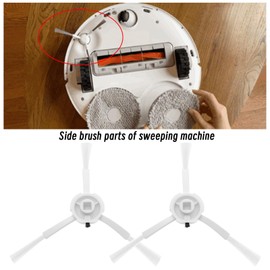 ECSiNG 4PCS Side Brush Compatible with Pursuit X10 Compatible with Dreame Bot L10s Ultra Robot Vacuum Cleaner Replacement Parts White