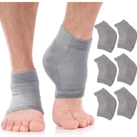Moisturizing Socks for Cracked Heels - Fast Cracked Heel Repair. Dry Rough Heel Treatment - Toeless Gel Heel Socks Infused with Aloe Moisturier Lotion (Large 3 Pairs)