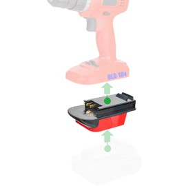 Adapter Running Tools# Fits Black+Decker Old Style 18v Cordless Tools Compatible with Milwaukee M18 (Not Old V18) Lithium Batteries - Adapter Only