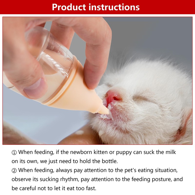 Pet Feeding Bottle for Puppies and Kittens,40ml Yellow