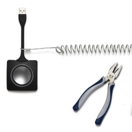TetherTies Coils 5 Pack - Extendable, Expandable, Retractable Cable Tethers, Anti Theft Locks, Security Tether with Nylon Coated Stainless Steel Wire, Free Crimping Tool, Secure Devices
