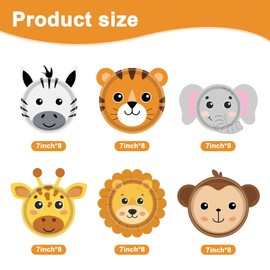 SKTMH Jungle Animal Party Supplies 48Pcs Animal Birthday Party Plates Jungle Safari Birthday Party Plates Zoo Animal Shaped Paper Plates Disposable Paper Plates for Baby Shower Birthday Party