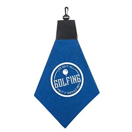 Tromic USA Life Isn't All Golfing But It Should Be Triangle Golf Towel with Pleather & Swivel Hook Father's Day Club Ball Tee Golfing Gift Birthday Variety Colors Towels Vinyl