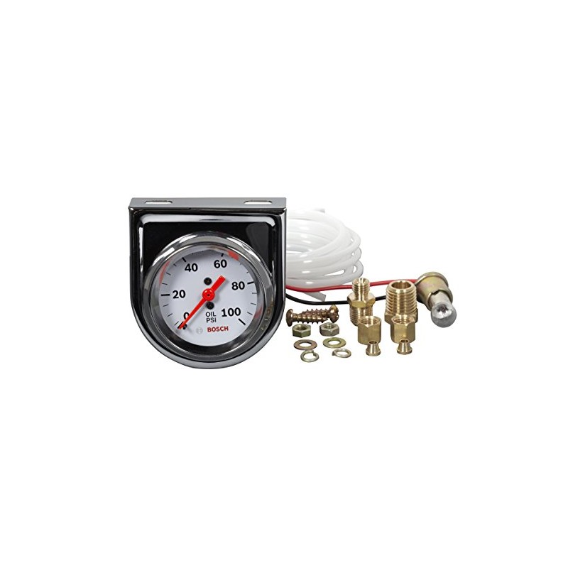 Bosch SP0F000044 Style Line 2" Mechanical Oil Pressure Gauge (White