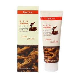 Farmstay Pure Cleansing Foam Red Ginseng 180ml / 팜스테이 퓨어 클렌징폼 홍삼 180ml