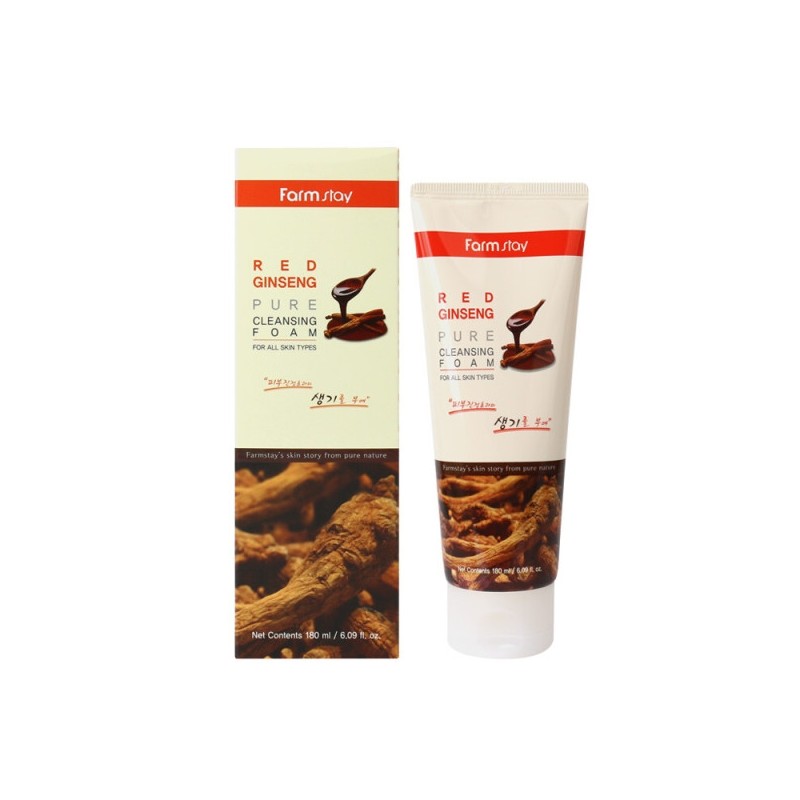 Farmstay Pure Cleansing Foam Red Ginseng 180ml / 팜스테이 퓨어