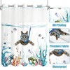 Fowocu No Hook Shower Curtain with Snap in Liner Funny