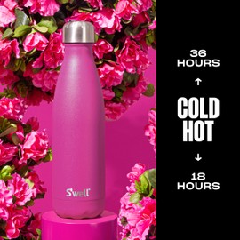 S'well Stainless Steel Water Bottle, 17oz, Azalea Pink, Triple Layered Vacuum Insulated Containers Keeps Drinks Cold for 36 Hours and Hot for 18, BPA Free, Perfect for On the Go