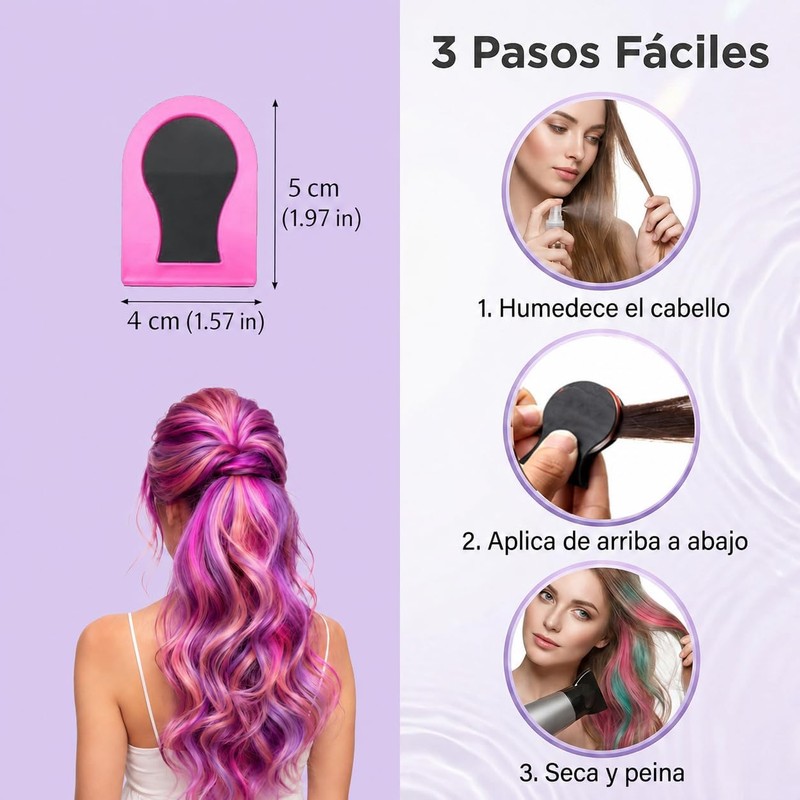 Tiza Temporal para el Cabello de Ocho Colores, Unisexo