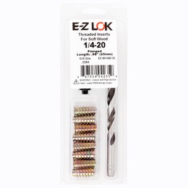 E-Z LOK E-Z Hex Thread Repair Kit for Soft Wood Flanged Threaded Inserts 1/4-20 x 25mm, Drill, Installation Tool