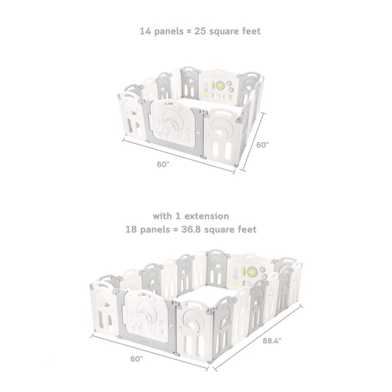 Fortella Cloud Castle Foldable Playpen 4-Panel Extension, 2021 Winter New