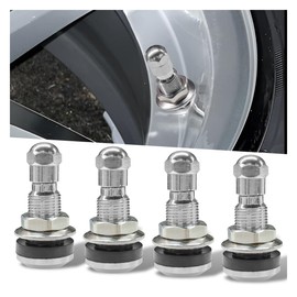 UHANBUT 4PCS TR-416-S Metal Valve Stems, 1.07 Inch Long Outer Mount Tubeless Tire Valve Stem Fits 0.453 Inches and 0.625 Inches Rim Holes, High Pressure Universal for Car/Motorcycle/Truck