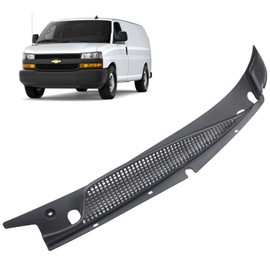 MUCO Front Windshield Cowl Cover Panel 25826329 Left Driver Side Compatible with Chevy Express/GMC Savana 1500 2500 3500 Van 1996-2006 2007 2008 2009 2010 2011 2012-2020 Gloss Black