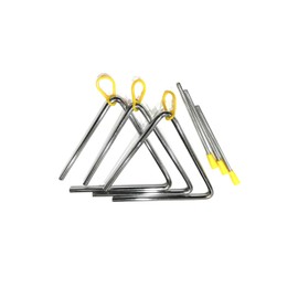 LuceLuce Triangle Percussion Set of 3 Tryangle Percussion Set with Striking Rods, 6 Inches, 5.5 inches (14 cm) per Side