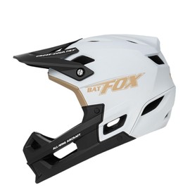BATFOX Full Face Mountain Bike Helmet for Men Women Adult Helmet Downhill DH BMX MTB (White, L(58-62CM))