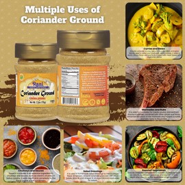 Rani Coriander Ground Powder (Indian Dhania) Spice 2.5oz (70g) PET Jar ~ All Natural | Salt-Free | Vegan | No Colors | Gluten Friendly | NON-GMO | Kosher | Indian Origin