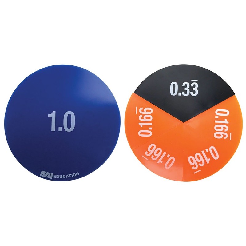 EAI Education Double-Sided Fraction/Decimal Circles - Set of 51
